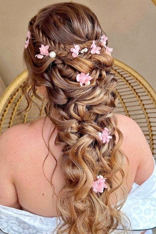 Romantic wedding hairstyle with soft curls, Bristol bridal hair