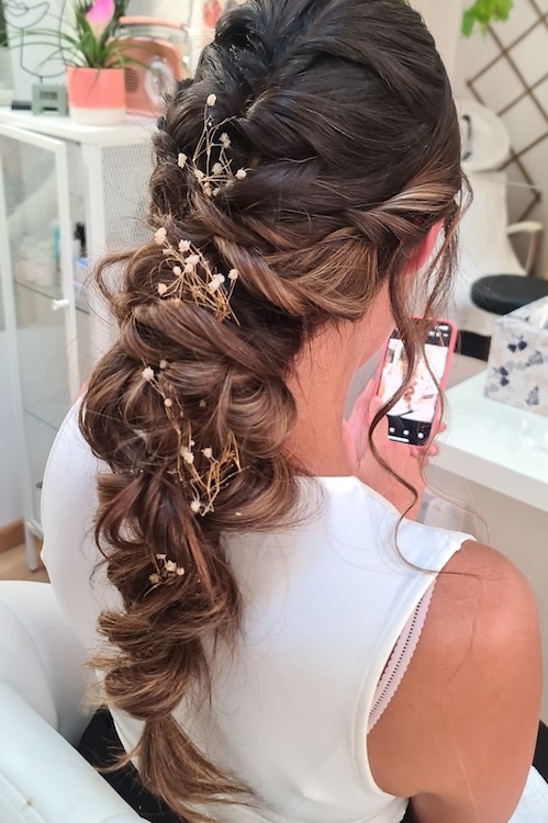 Bridal hair styling for wedding day, Roma Studio Bristol