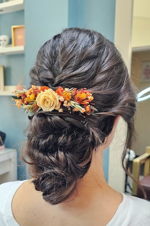 Elegant bridal hair look created at Roma Studio in Bristol